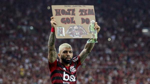 Gabigol marcou duas vezes e foi um dos grandes destaques do Flamengo em goleada sobre Gr&ecirc;mio.(Imagem:Bruno Baketa/AGIF)