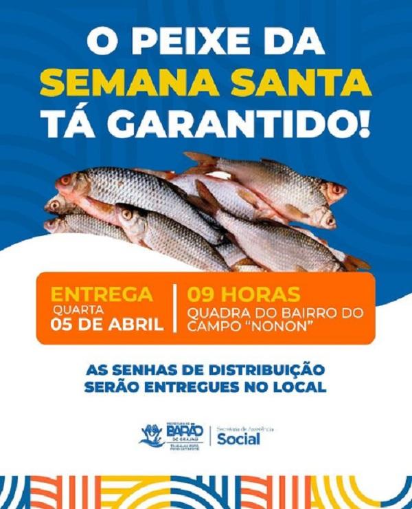 Prefeitura de Barão de Grajaú realiza distribuição de peixes nesta quarta (05)