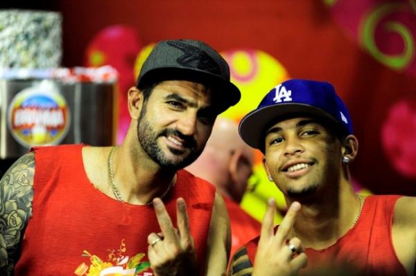 Danilo e Luciano, do Corinthians, em camarote no Samb&oacute;dromo.(Imagem:Marcos Ribolli)