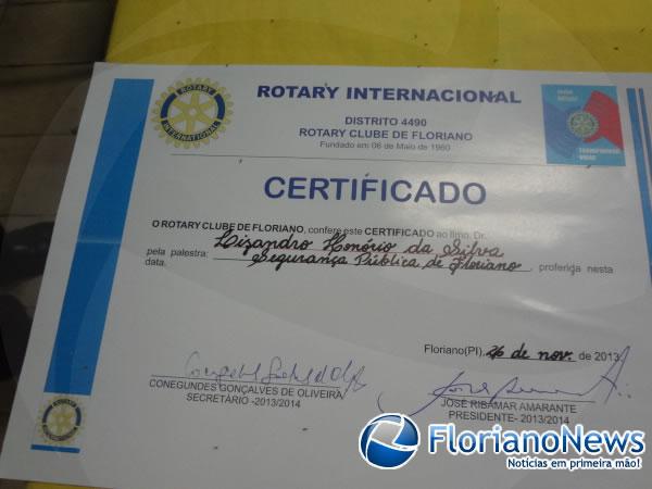 Rotary Clube de Floriano faz homenagem ao Cel. Lisandro Honório.(Imagem:FlorianoNews)