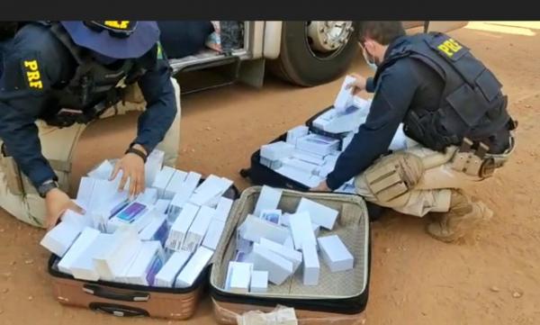 Carga de celulares contrabandeados &eacute; apreendida pela PRF no Sul do Piau&iacute;.(Imagem: Divulga&ccedil;&atilde;o PRF)