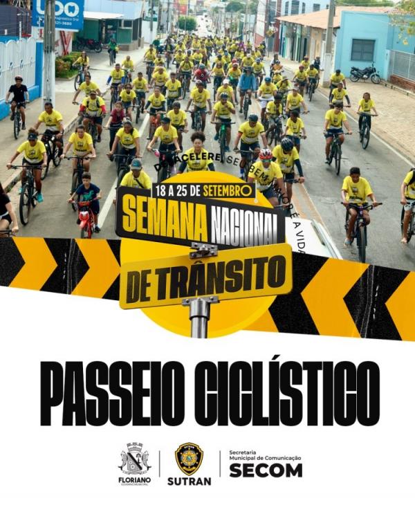 Passeio Ciclístico reúne centenas de pessoas e promove conscientização no trânsito em Floriano