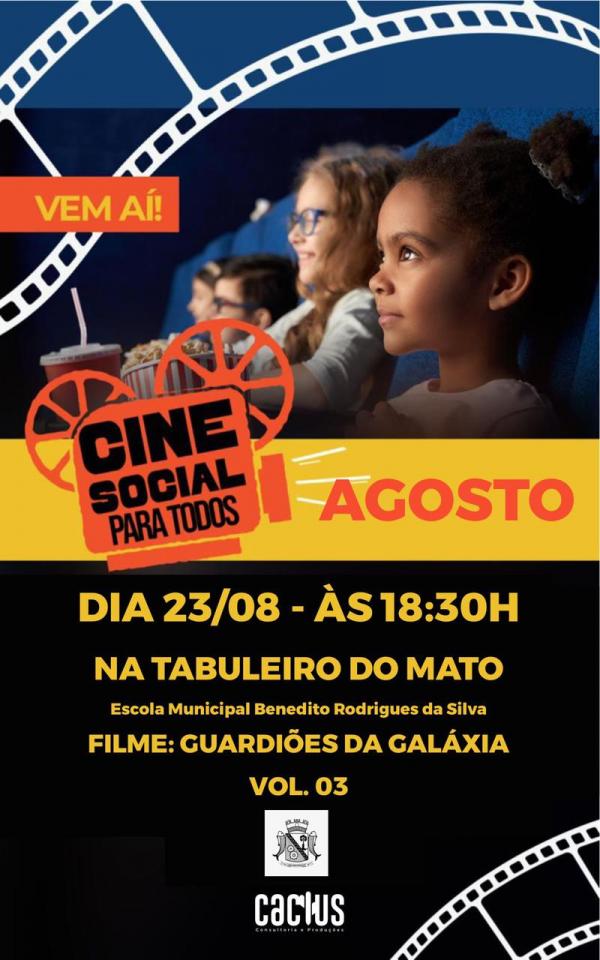 Cine Social Ser&aacute; realizado nesta sexta-feira (23) na comunidade Tabuleiro do Mato.(Imagem:Divulga&ccedil;&atilde;o)