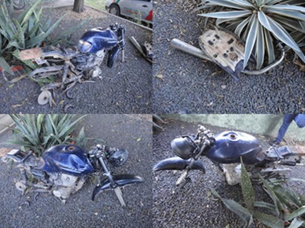 Moto roubada &eacute; encontrada totalmente descaracterizada(Imagem:FlorianoNews)