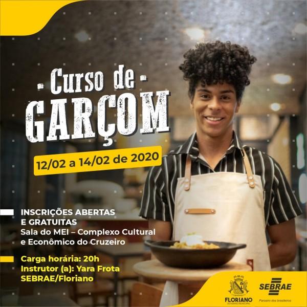Inscrições abertas para o Curso de Garçom em Floriano