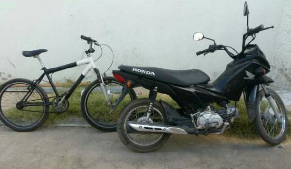 Moto e bicicleta roubadas são recuperadas pela PM de Floriano
