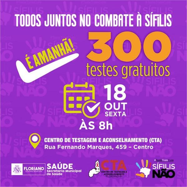 CTA promove nesta sexta (18) ação de combate à sífilis em Floriano