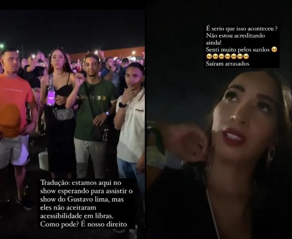 Int&eacute;rprete de Libras &eacute; impedida de traduzir show de Gusttavo Lima em Teresina.(Imagem:Reprodu&ccedil;&atilde;o)