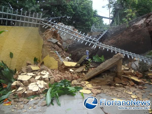 Chuva derruba árvore centenária em Floriano.(Imagem:FlorianoNews)