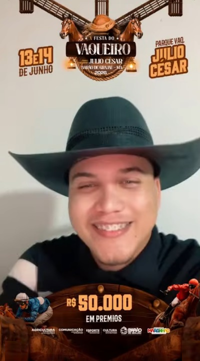 Artuzinho cantor confirma presença na Festa do Vaqueiro em Barão de Grajaú