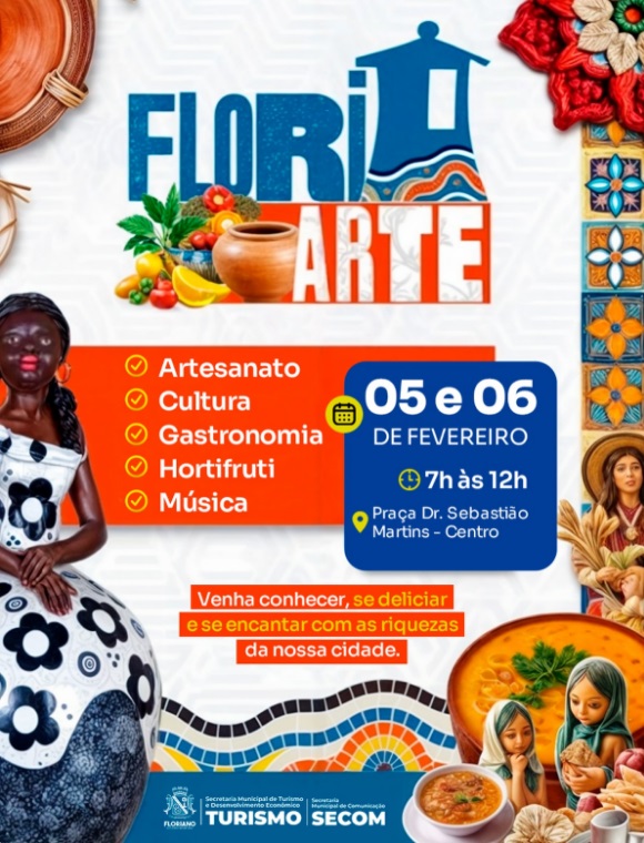 FLORIARTE movimenta o Centro de Floriano com artesanato, gastronomia e cultura local