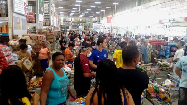 Fluxo de pessoas em supermercados aumenta após confirmação de casos no Piauí