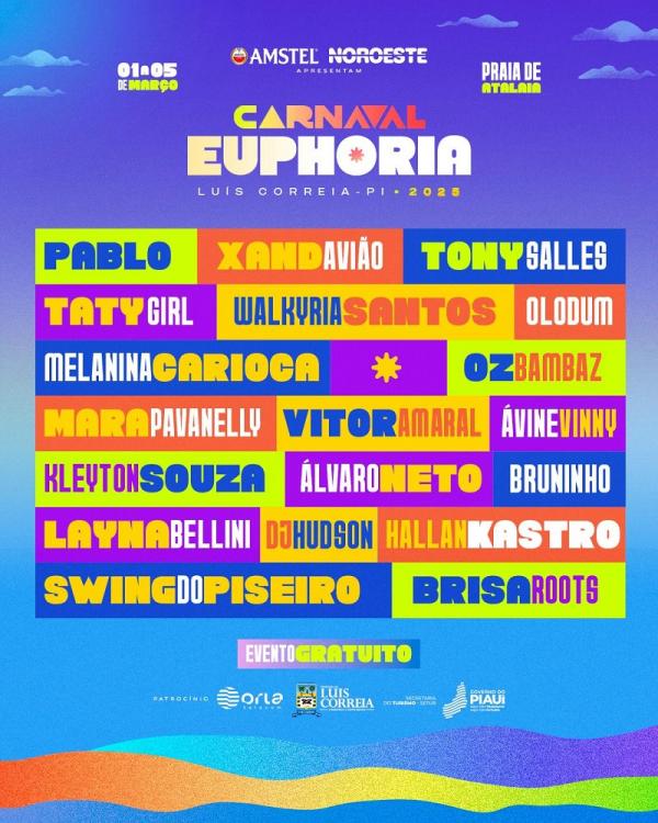 Carnaval Euphoria terá grandes atrações com shows gratuitos em Luís Correia
