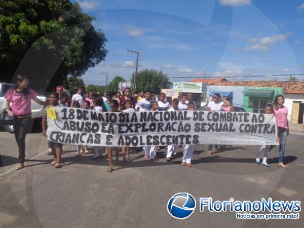 Caminhada contra exploração sexual de crianças e adolescentes é realizada em Barão de Grajaú.(Imagem:FlorianoNews)