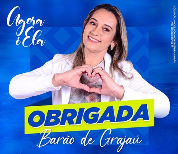 Claudimê Lima, do PSD, é eleita prefeita de Barão de Grajaú