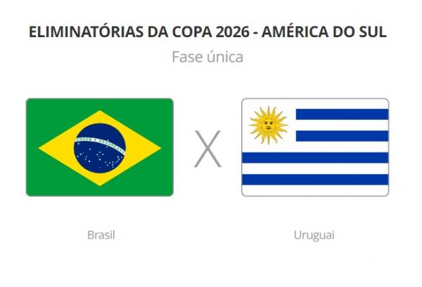 Brasil x Uruguai: onde assistir ao vivo, horário e escalações do jogo das Eliminatórias