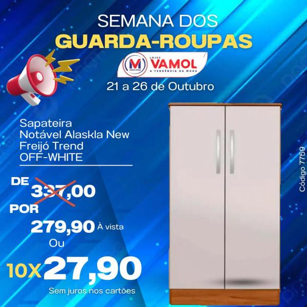 Sapateira Not&aacute;vel: de R$ 337,00 por R$ 279,00.(Imagem:Divulga&ccedil;&atilde;o)