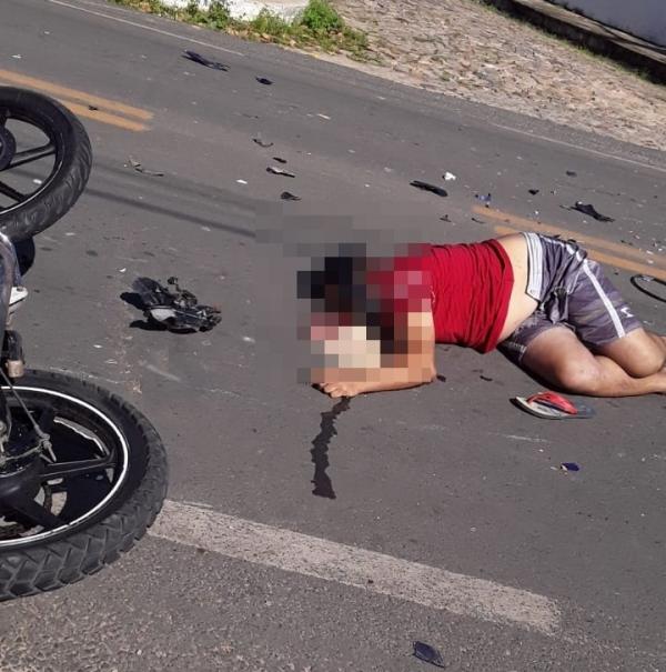 Jovem empina moto, colide contra caçamba e morre em Floriano.(Imagem:Divulgação)