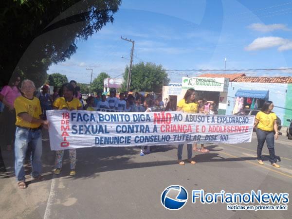 Caminhada contra exploração sexual de crianças e adolescentes é realizada em Barão de Grajaú.(Imagem:FlorianoNews)