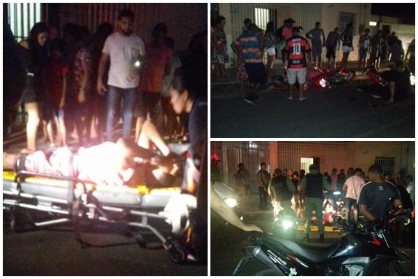 Colis&atilde;o entre duas motos deixa tr&ecirc;s feridos em Floriano.(Imagem:Divulga&ccedil;&atilde;o)