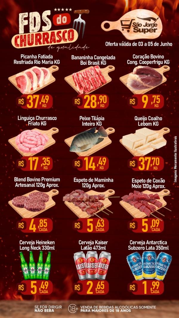 Final de Semana do Churrasco &eacute; no S&atilde;o Jorge Super.(Imagem:Divulga&ccedil;&atilde;o)