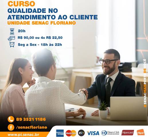 Senac de Floriano realiza curso de Qualidade no Atendimento ao Cliente