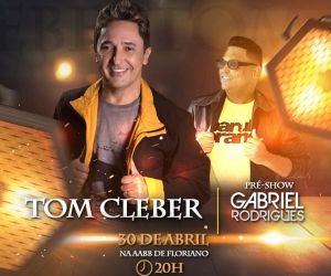 Tom Cleber faz show neste sábado (30) no clube AABB, em Floriano