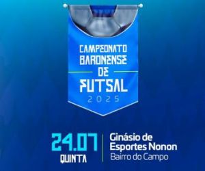 Campeonato Baronense de Futsal tem rodada dupla nesta quinta-feira (24) no Ginásio Nonon