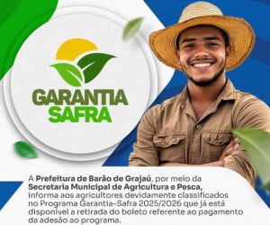 Prefeitura de Barão de Grajaú inicia entrega de boletos do Garantia Safra 2025/2026