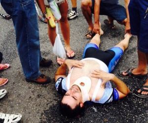 Em sprint final, ciclista perde controle, derruba rivais e tem trauma no pulmão