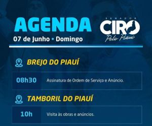 Senador Ciro Nogueira cumpre agenda neste domingo (07)