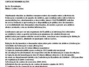 Árbitros da federação de vôlei do PI publicam carta com reivindicações