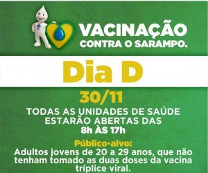 Dia "D" de vacinação contra o sarampo em adultos acontece neste sábado