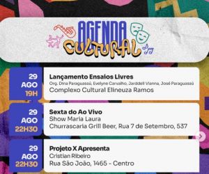 Agenda Cultural de Floriano promete fim de semana de música, arte e diversão