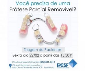 FAESF realiza triagem de pacientes para troca de prótese parcial removível