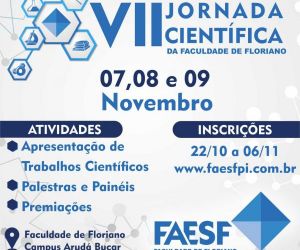 VII Jornada Científica da FAESF acontece no período de 07 a 09 de novembro
