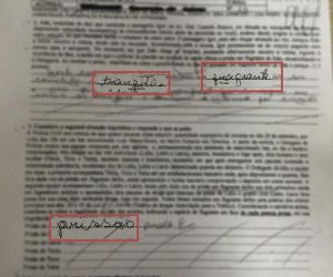 Candidata presa escreve fragrante e tranzito em teste que foi aprovada