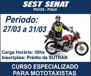 SUTRAN abre vagas para curso especializado para mototaxista