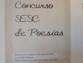 Sesc está com inscrições abertas para o VII concurso de poesia