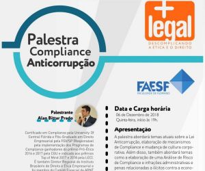 FAESF sedia palestra "Compliance Anticorrupção" em Floriano
