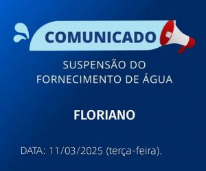 Agespisa suspende fornecimento de água em Floriano nesta terça-feira (11) para correção de vazamento