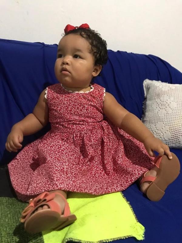 Laura Sofia, de 1 ano e 4 meses, perdeu a vis&atilde;o ao ser v&iacute;tima de acidente de tr&acirc;nsito em Teresina (Imagem:Reprodu&ccedil;&atilde;o)