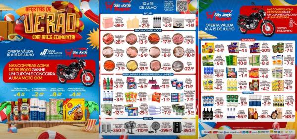 Ofertas de ver&atilde;o no S&atilde;o Jorge Super em Floriano: Economize e concorra a uma moto 0km.(Imagem:Reprodu&ccedil;&atilde;o/Instagram)