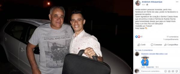 Homem encontra notebook na rua e devolve ao dono: