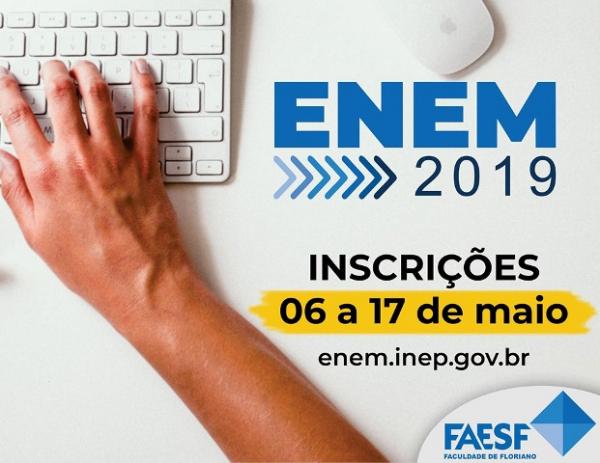 FAESF: estão abertas as inscrições para o ENEM 2019.(Imagem:Divulgação)