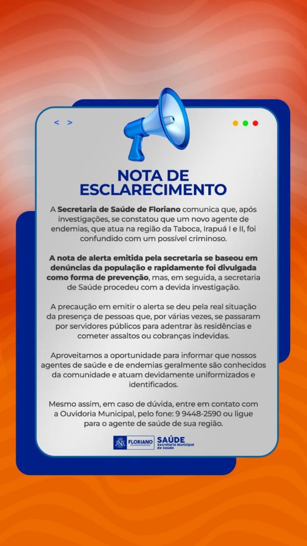 Secretaria de Sa&uacute;de emite nota de esclarecimento sobre novo agente de endemias(Imagem:Divulga&ccedil;&atilde;o)