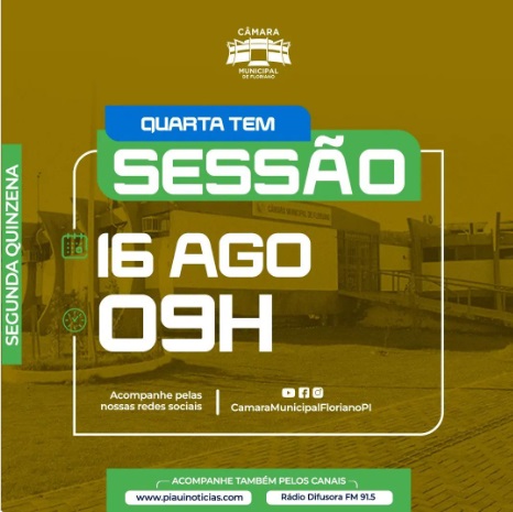 Câmara Municipal de Floriano inicia segundo ciclo de sessões de agosto nesta quarta-feira (16)