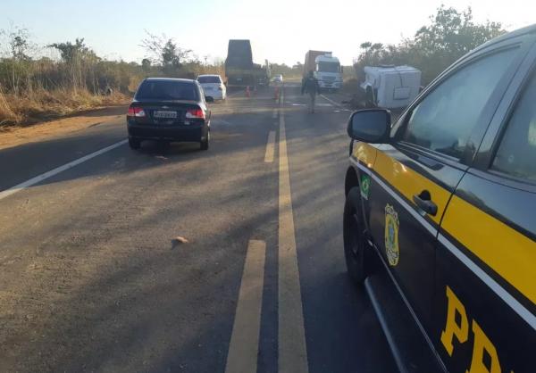  Acidente na BR-343 em Altos, no Piau&iacute;.(Imagem:Divulga&ccedil;&atilde;o/PRF )