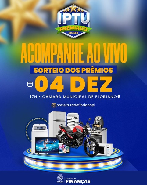 IPTU Premiado: Sorteio acontece nesta quarta-feira com transmissão ao vivo