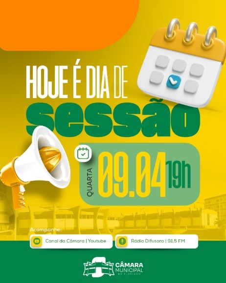 Câmara Municipal de Floriano antecipa sessão da segunda quinzena de abril
